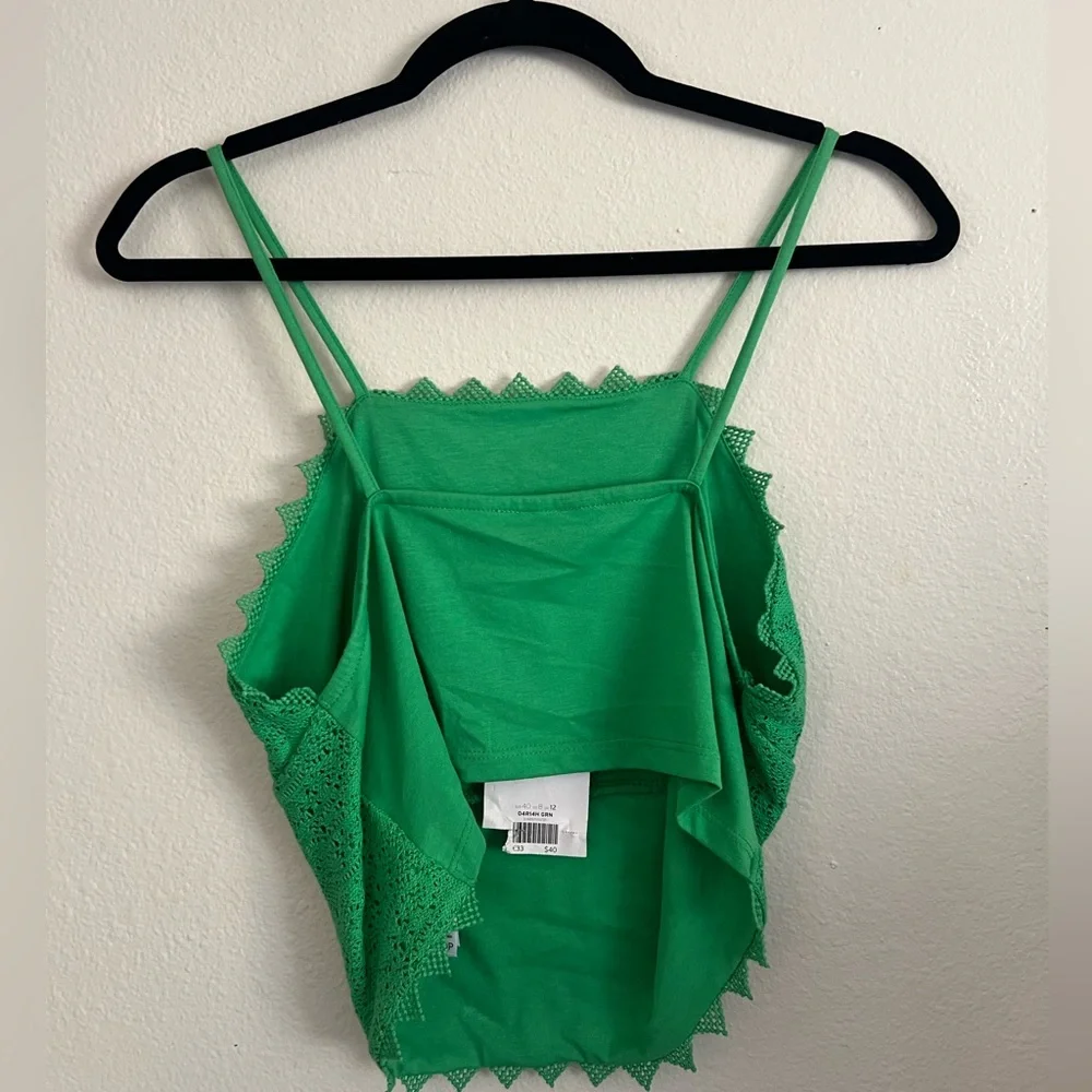 Topshop Green Crochet Crop Top - Picture 2 of 3